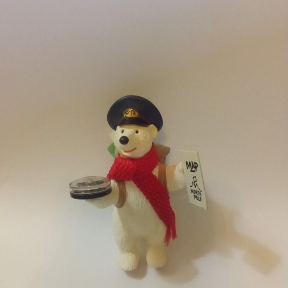 Postman Polar Bear Keepsake Christmas Ornament Hallmark 1992 - Picture 3 of 6